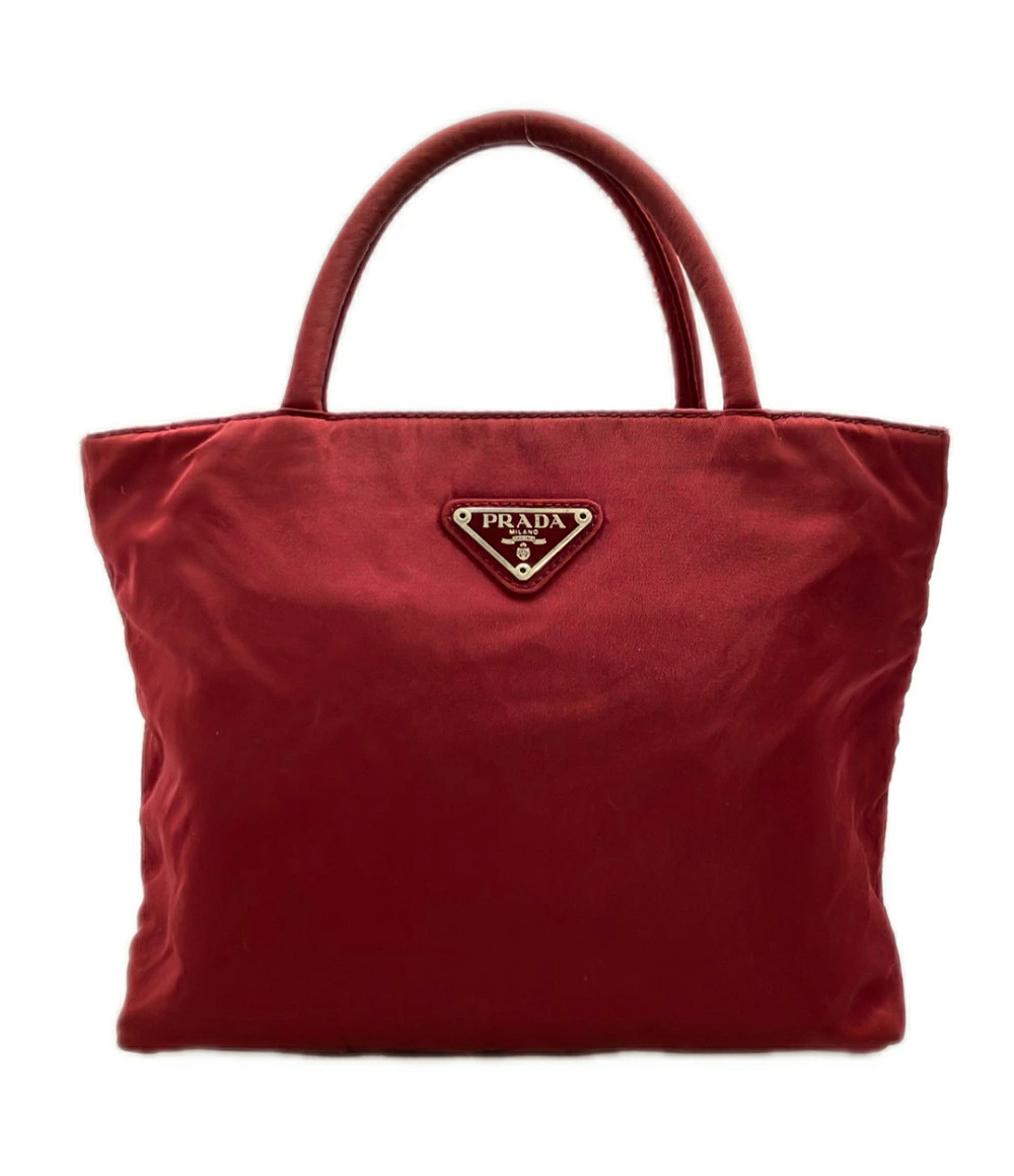 Prada Vela Tessuto Messenger Crossbody Bag Red Brown